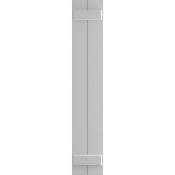 Ekena Millwork 10 3/4" x 30" True Fit PVC Two Board Joined Board-n-Batten Shutters, Primed (Per Pair)