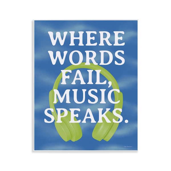 Stupell Industries Words Fail Music Speaks by Seven Trees Design Unframed Typography Graphic Art Print 14 in. x 11 in.