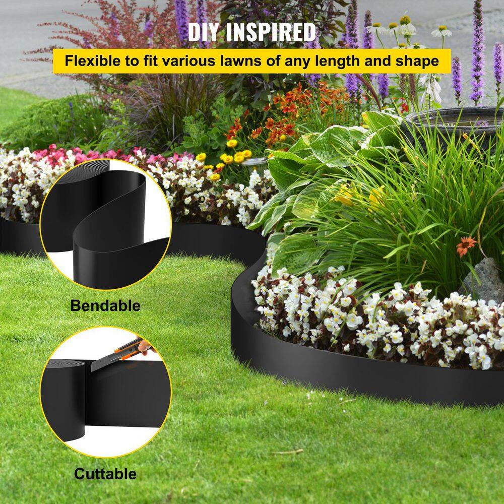 Black Vinyl 10" x 300 ft Landscape Edging Roll