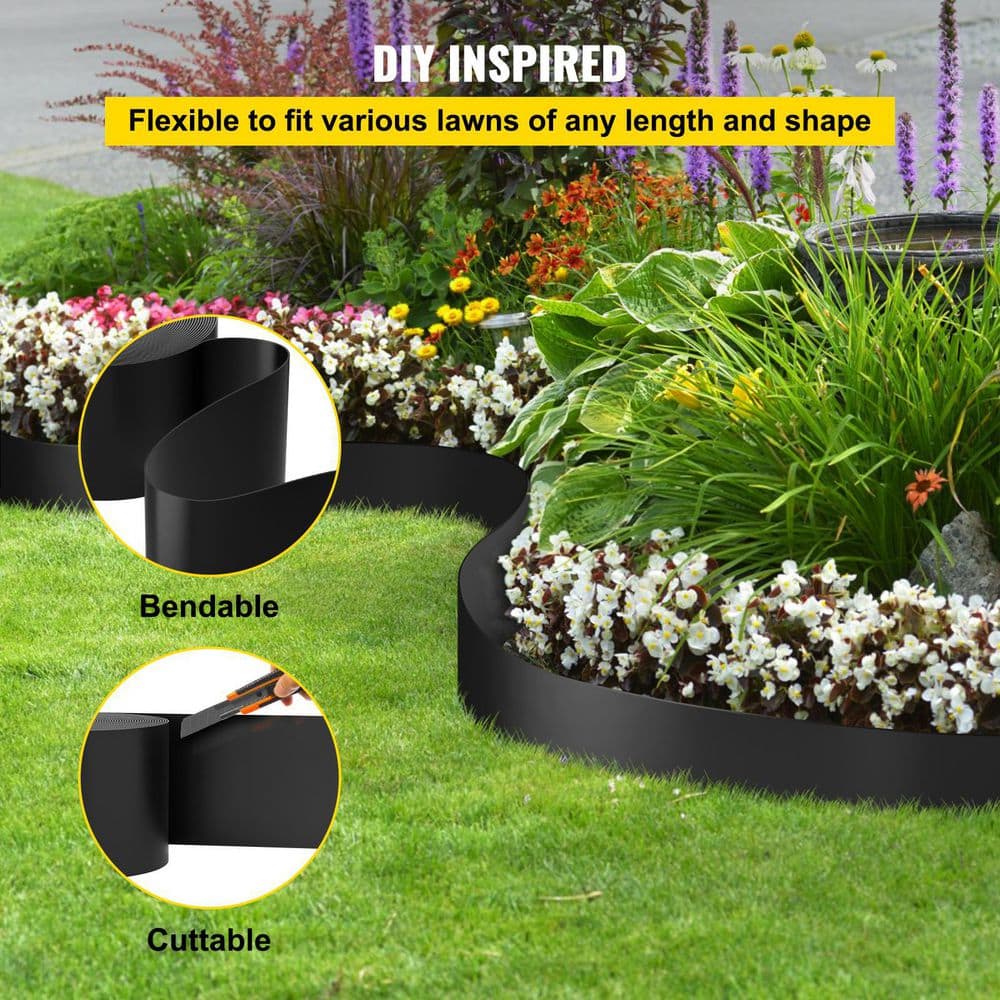 Black Recycled HDPE 40 ft Landscape Edging