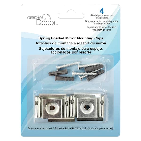 Masterpiece Decor Spring Loaded Mirror Mounting Clips (4-Pack)
