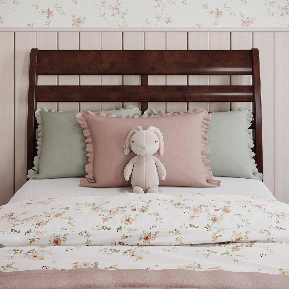 Savannah Twin Walnut Solid Wood Headboard with USB Charger