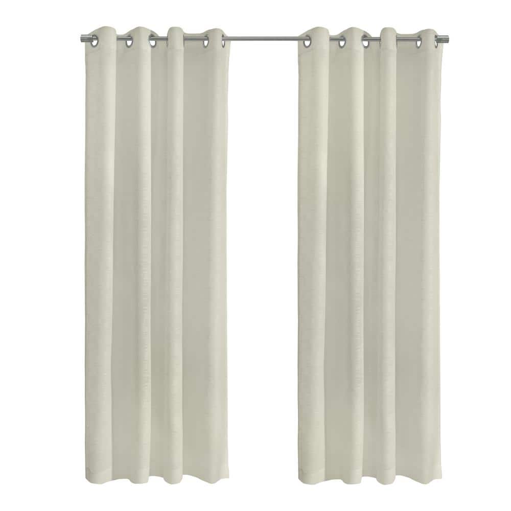 Off-White Sheer Grommet Top Polyester Curtain Panel
