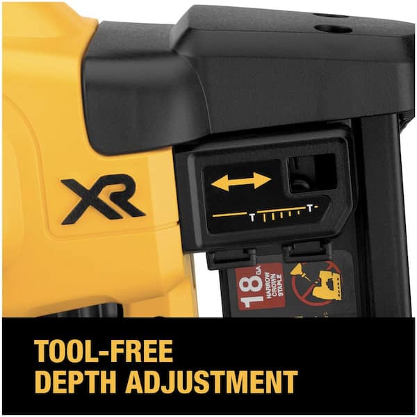 DEWALT - 20V MAX XR Lithium-Ion Cordless 18-Gauge Narrow Crown Stapler Kit with 2.0Ah Battery, Charger and Contractor Bag