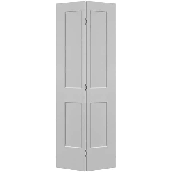 Masonite 30 in. x 80 in. 2-Panel Logan Hollow Core Silver Bullet Molded Composite Bi-Fold Door
