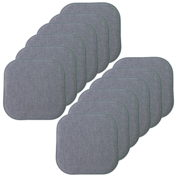Sweet Home Collection Alexis Blue/Grey 16 in. x 16 in. Non Slip Memory Foam Seat Chair Cushion Pads (12-Pack)