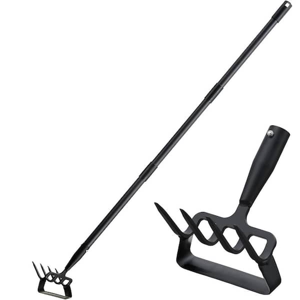 Heavy Duty Hula Hoe Garden Tool 62 in. Adjustable Handle Stirrup Cultivator 2-in-1 Action Scuffle Loop Hoe Rake