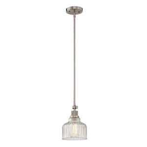 Valence 7 in. 1-Light Pendant in Satin Nickel with Clear Glass Pendant Light
