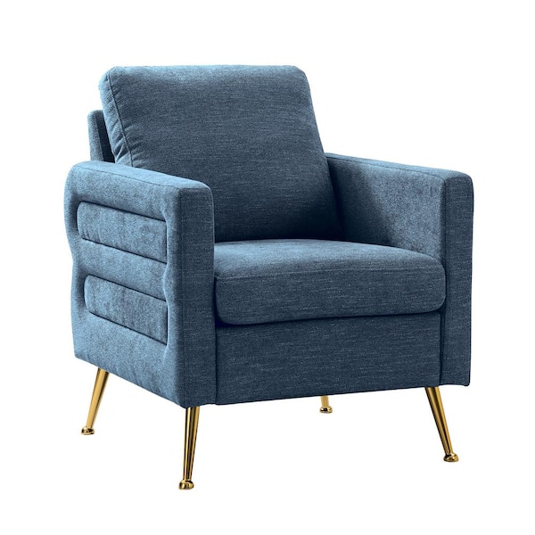 ARTFUL LIVING DESIGN Estela Navy Armchair with Metal Legs