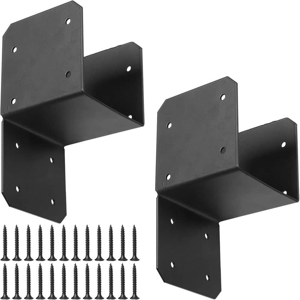 4 x 4 Carbon Steel Post Cap Tie Brackets Black Heavy-Duty Rust-Resistant Anchor Connector Support for Wood Deck 2 Pack price history on PriceWatchPro