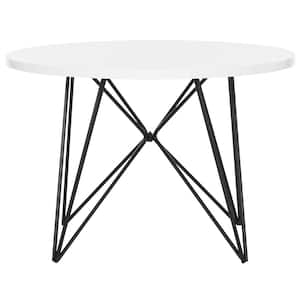 Vida 23.6 in White and Black End Table