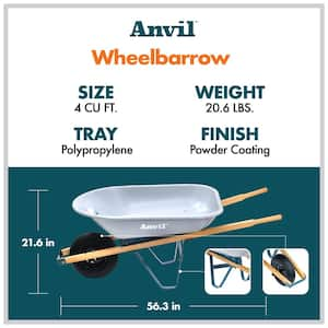 4 cu. ft. Poly Wheelbarrow with a Pneumatic Tire