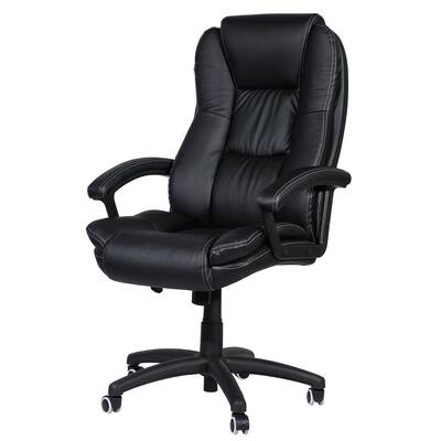 Black PU Leather Executive Chairs with Arms