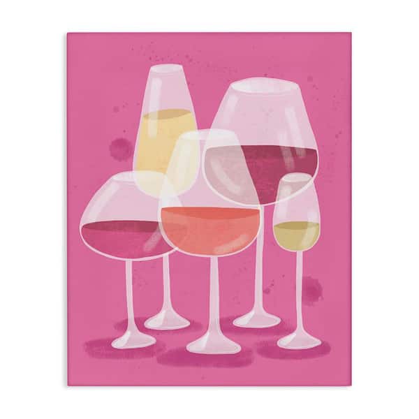 Stupell Industries Varied Wine Glasses by Kristina Hultkrantz Unframed Food Graphic Art Print 30 in. x 24 in.