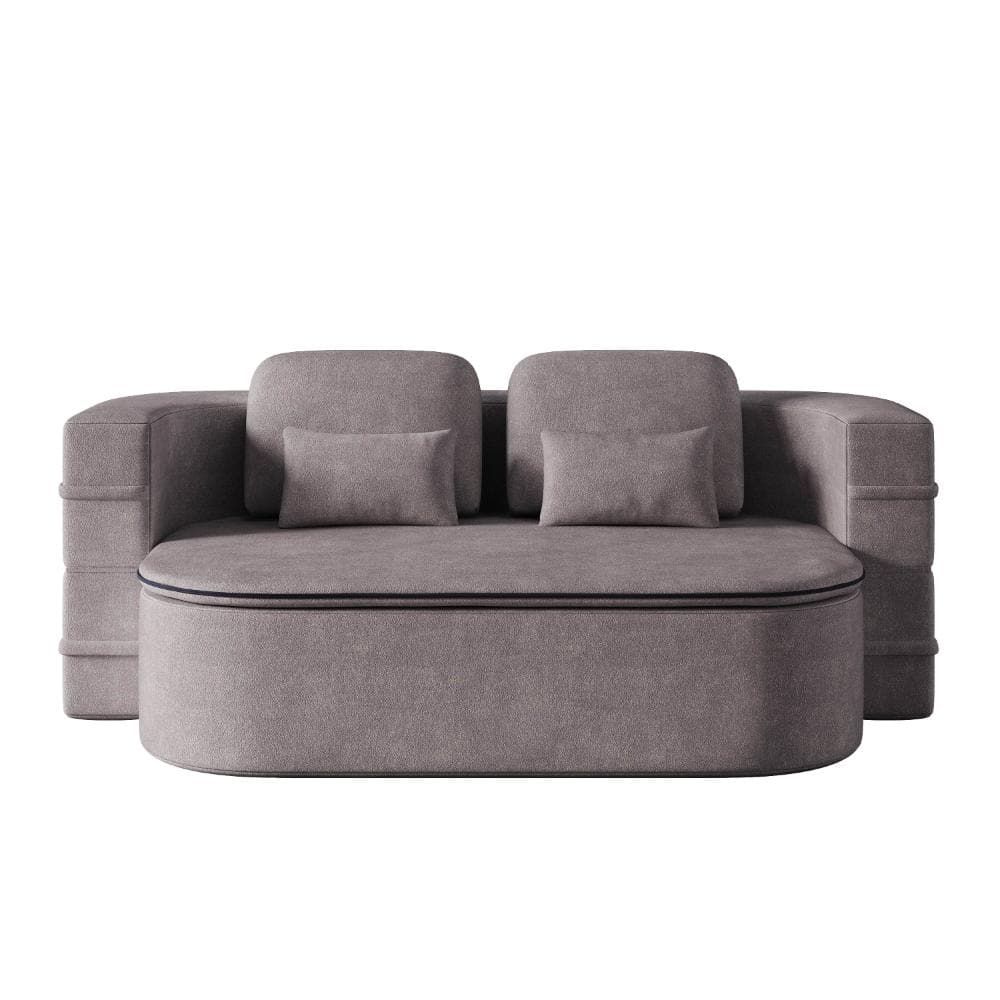 75 in. Grey Chenille Full Size Sofa Bed with Pillows, 2-in-1 Foldable Floor Sofa Lounge for Living Room price history on PriceWatchPro