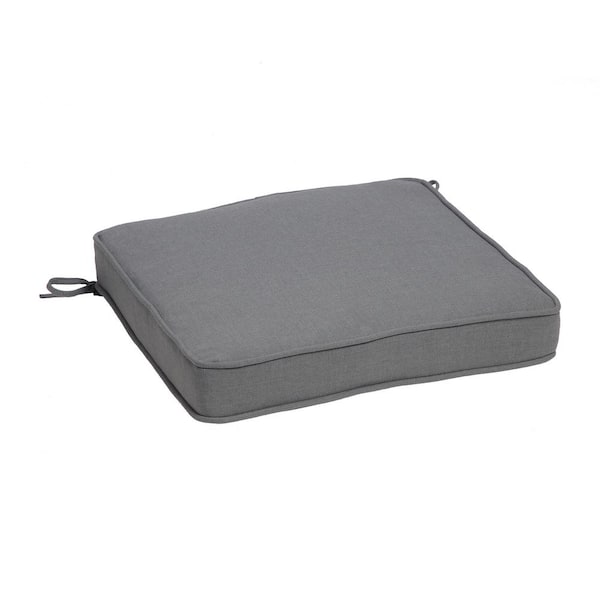 ARDEN SELECTIONS Oceantex Basketweave Mako Gray Square Outdoor Seat Cushion (2-Pack)