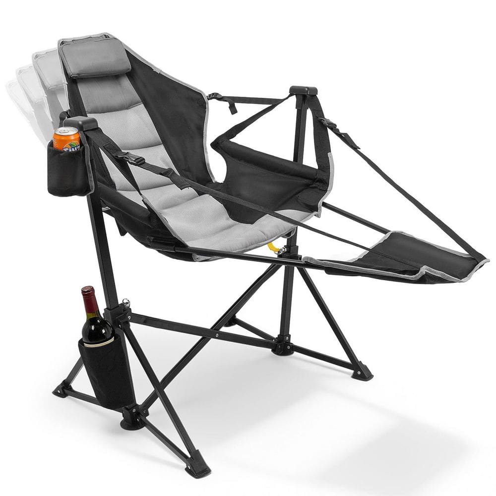 SUKLOM Folding Hammock Camping Chair with Footrest, 3-Position