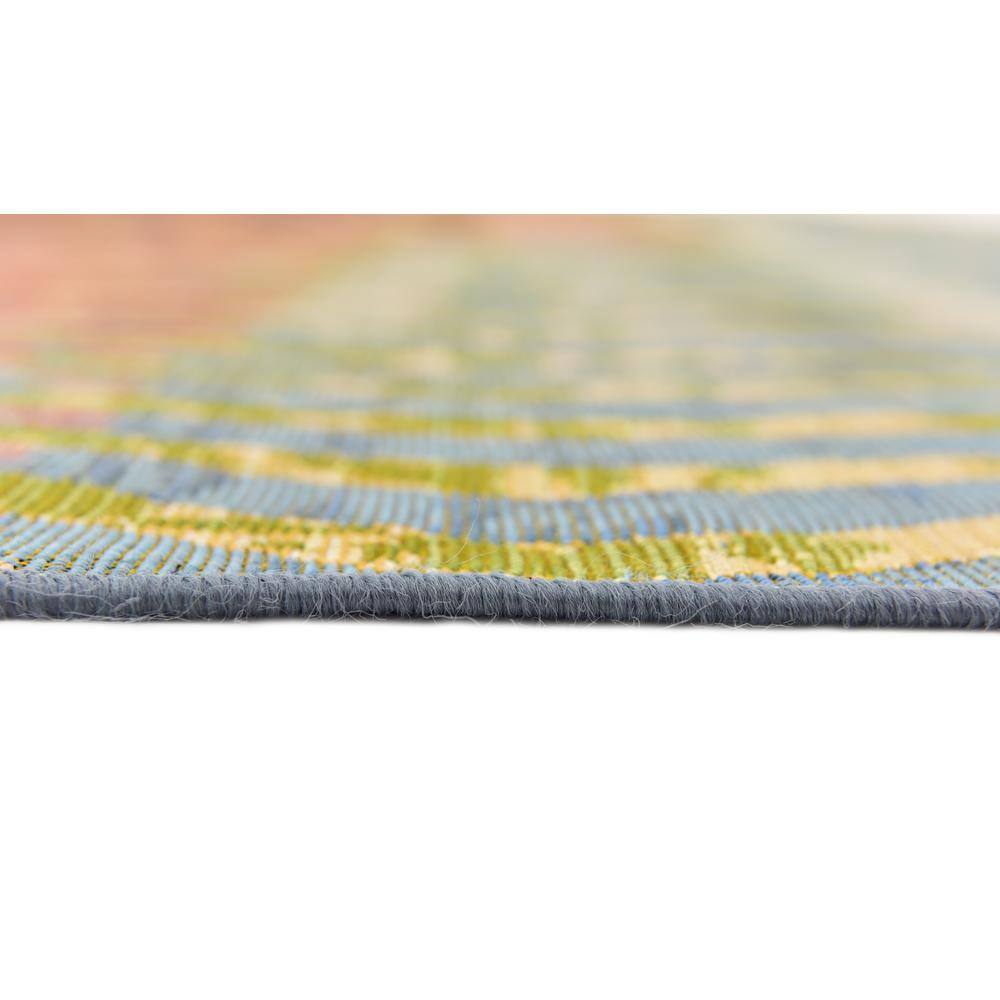 Vibrant Multi-Stripe 10' x 12' Outdoor Synthetic Area Rug