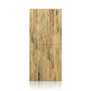 42 in. x 96 in. Weather Oak Stained Pine Wood Modern Interior Door Slab