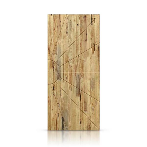 CALHOME 42 in. x 96 in. Weather Oak Stained Pine Wood Modern Interior Door Slab