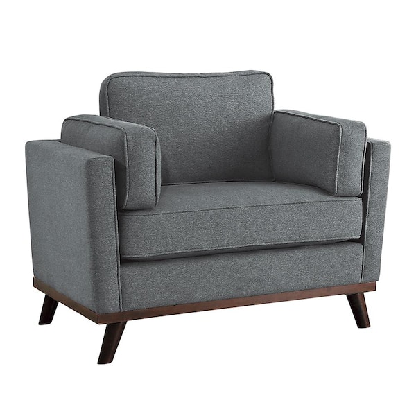 Lazzara Hoffman Gray Textured Fabric Arm Chair