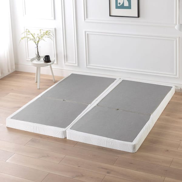 Zinus 4 in. Profile Split King White Metal Box Spring, No
