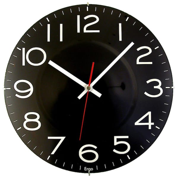 Timekeeper Products 11-1/2 in. Black Wall Clock with Quartz Movement