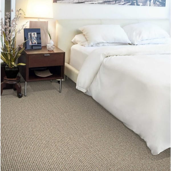 Natural Harmony Quintessence Oatmeal Beige 13 2 Ft 55 Oz Wool Berber Installed Carpet 352781 The