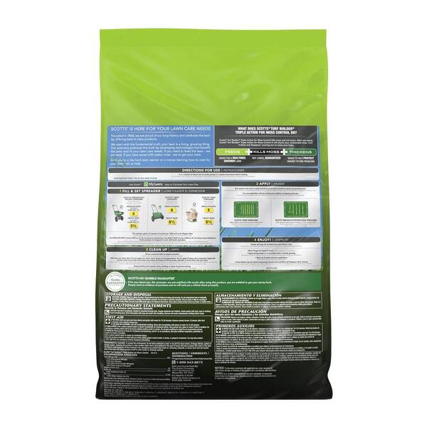 Scotts Turf Builder Triple Action For Moss Control 20 lbs. Moss Killer and Lawn Fertilizer 38506 The Home Depot