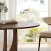 Lirago Arch Walnut 42" Round Dining Table for 6
