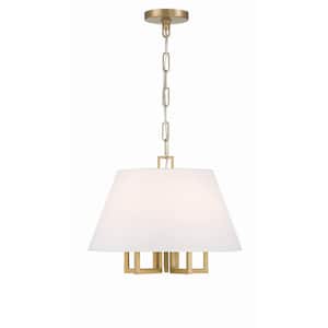 Westwood 5-Light Vibrant Gold Chandelier with Silk Shade