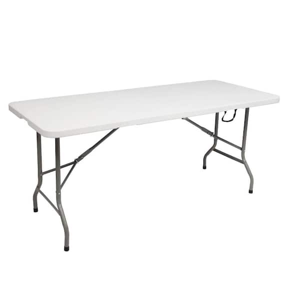 Heavy Duty 5.9 Ft. W x 2.4 Ft. D Outdoor Foldable Rectangle Table