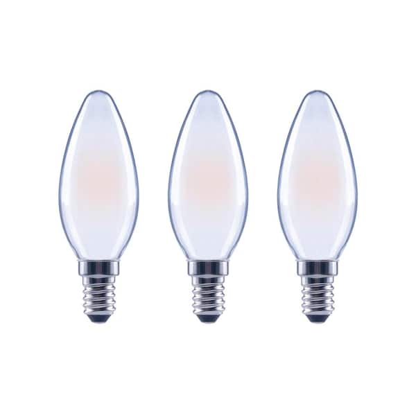 EcoSmart 40-Watt Equivalent B11 Dimmable ENERGY STAR Frosted Glass Filament Vintage Edison LED Light Bulb in Soft White (3-Pack)