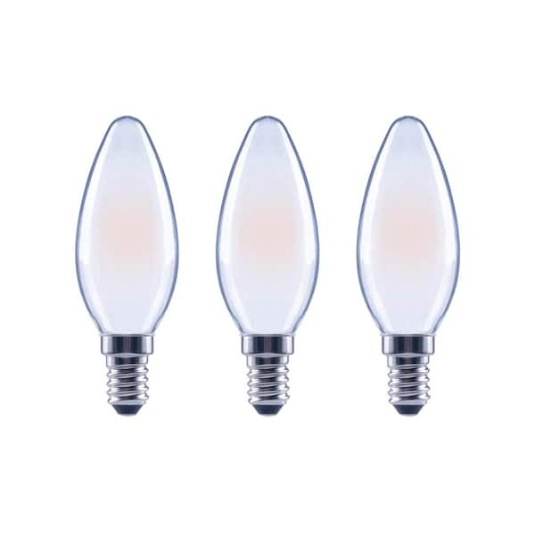 EcoSmart 40-Watt Equivalent B11 Dimmable Candle Frosted Glass E12 Candelabra Base Vintage LED Light Bulb Soft White (3-Pack)