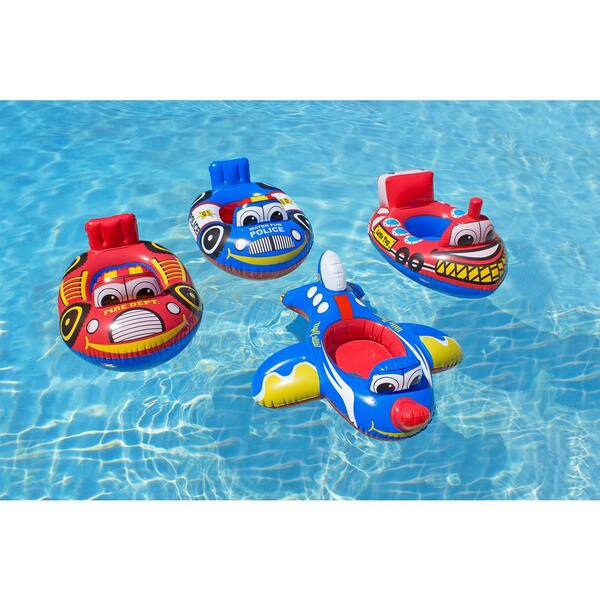 Floating Plane Toy with Auto Flashing Airplane and Tank Model Bath Floaties Play Set 6 pcs
