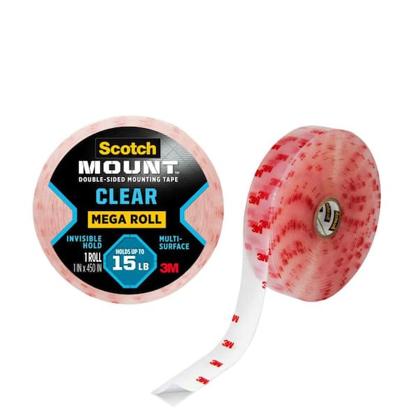 Scotch-Mount 1 in. x 450 in. Clear Double-Sided Mounting Tape