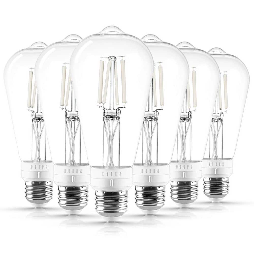 75 Watt Equivalent, Vintage ST19 LED Light Bulb, 5CCT, 7W, Dimmable, 800LM, E26, Enclosed Fixture Rated UL Listed 6 Pack price history on PriceWatchPro