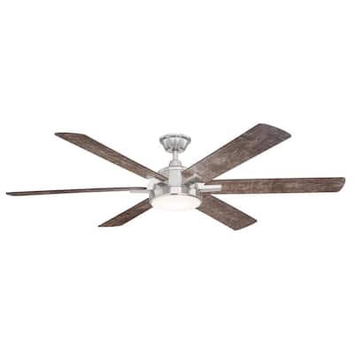 Carden 66 in. LED Brushed Nickel Ceiling Fan with Light and Remote Control