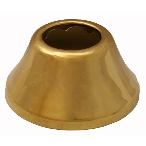 JONES STEPHENS 3 in. O.D. Bell Pattern Escutcheon for 11/4 in. Tubular in Polished Brass