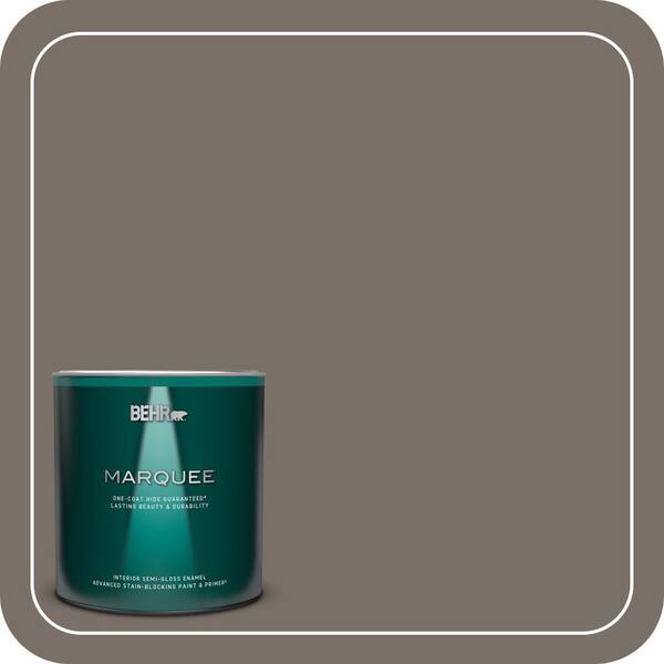 BEHR MARQUEE 1 qt. #N200-6 Kindling One-Coat Hide Semi-Gloss Enamel Interior Paint & Primer