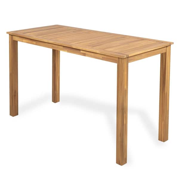 CHRISTOPHER KNIGHT HOME Vienna Modern Patio Solid Wood 36.5 in. Bar Table Rectangular Outdoor Bistro Table