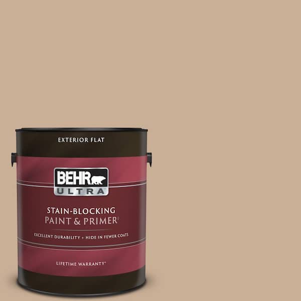 BEHR ULTRA 1 gal. #280E-3 Toasted Wheat Flat Exterior Paint & Primer