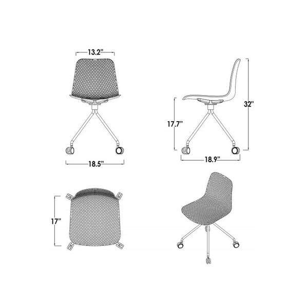 Details about   CozyBlock Chair Set Office Task Molded Plastic Seat Chrome Wheel Legs White 2 Pc 