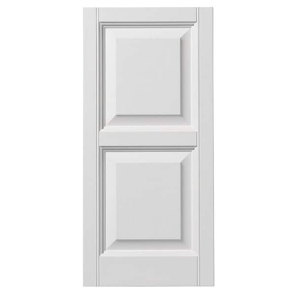 Ply Gem 15 in. x 31 in. Raised Panel Polypropylene Shutter Pair in White