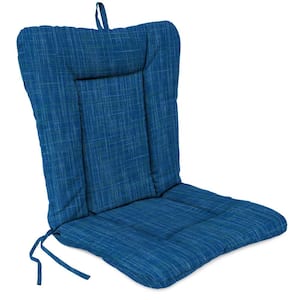 38 in. L x 21 in. W x 3.5 in. T Outdoor Wrought Iron Chair Cushion in Harlow Lapis