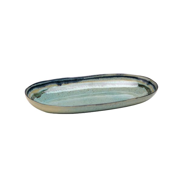 CASAFINA Sausalito 13 in. Green Ceramic Stoneware Platter