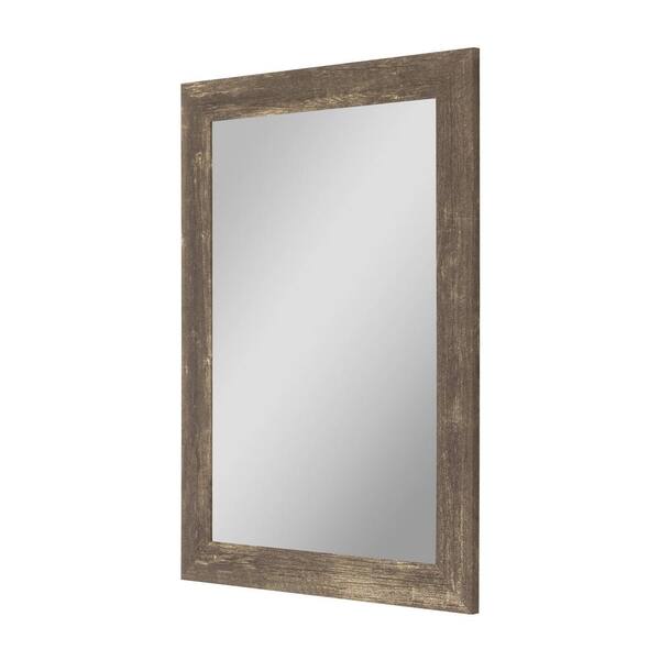 Hitchcock Butterfield Farmhouse 25.5 in. x 25.5 in. Rustic Square Framed Brown Decorative Mirror