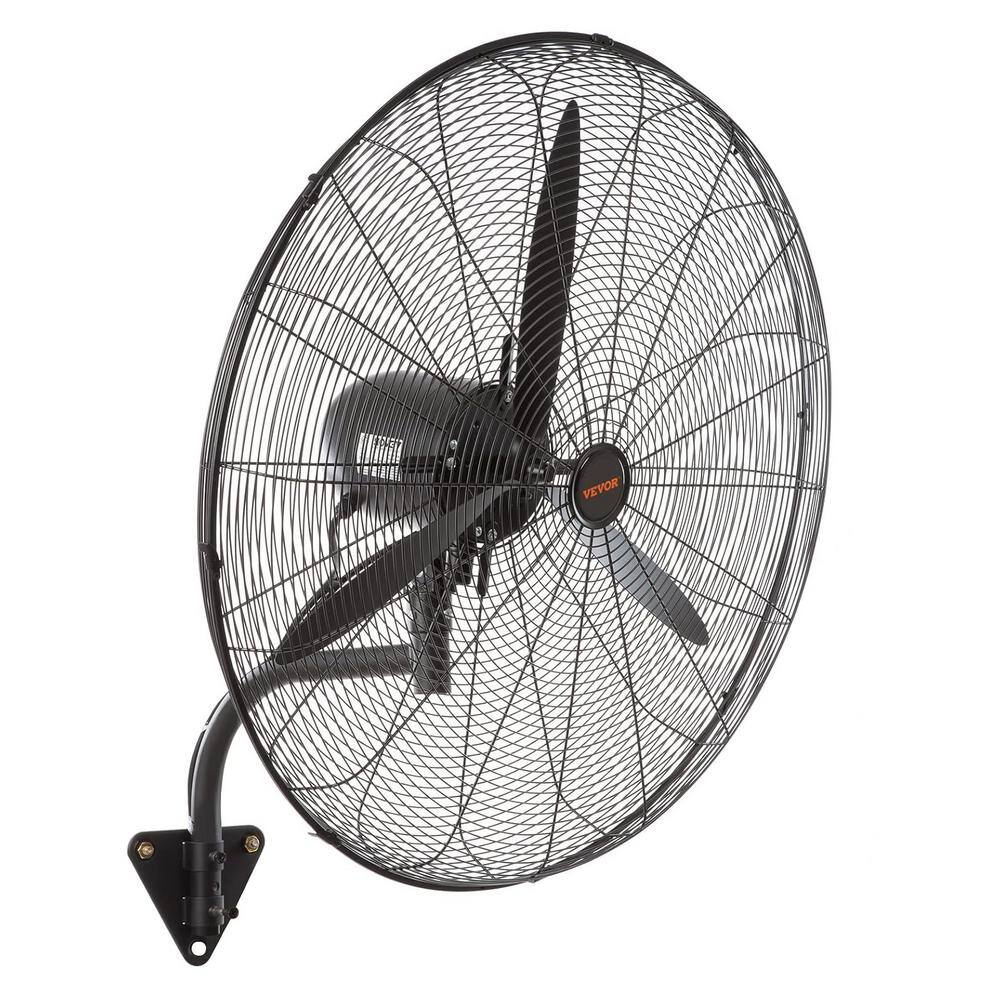 Aoibox 32 in. 3Speed Misting Wall Fan in Black with 9500 CFM and IP44
