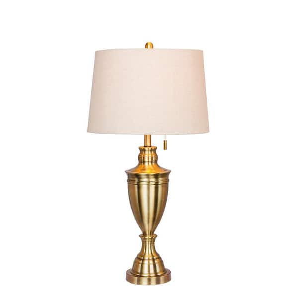 Fangio Lighting 31 in. Classic Urn Antique Brass Table Lamp