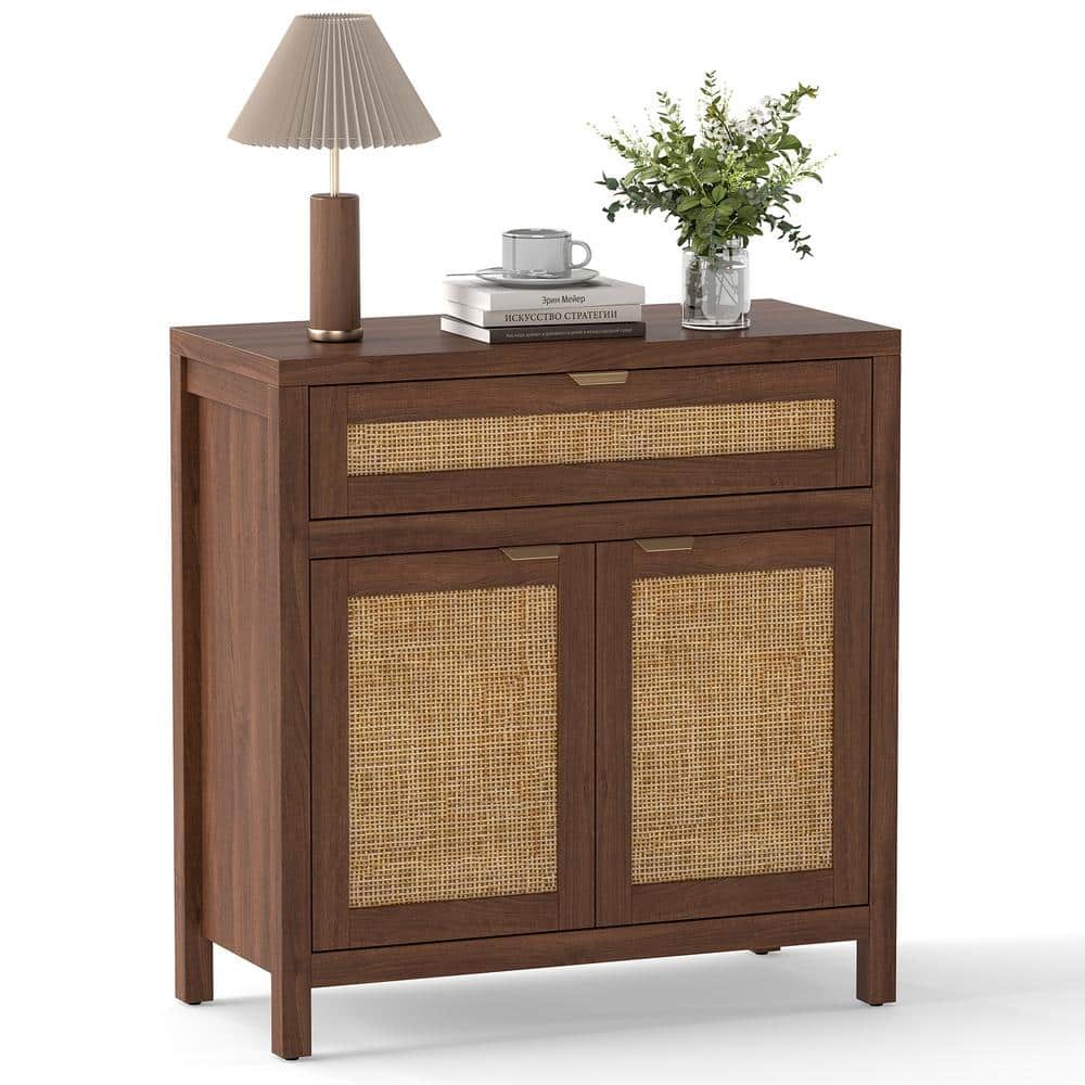Sideboard Storage Cabinet with Rattan Doors and Drawer-Brown price history on PriceWatchPro